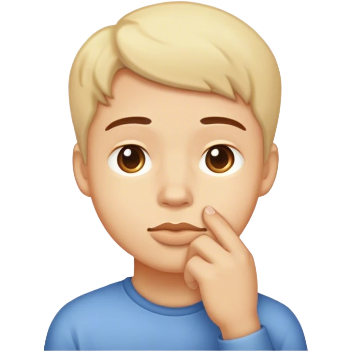 Face being shy tucking chin emoji