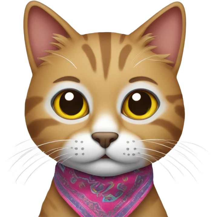 Cat with a bandana emoji