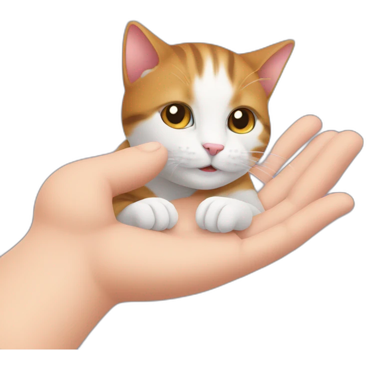 A hand caress a cat emoji