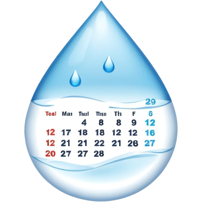 calendar with a highlighted droplet emoji
