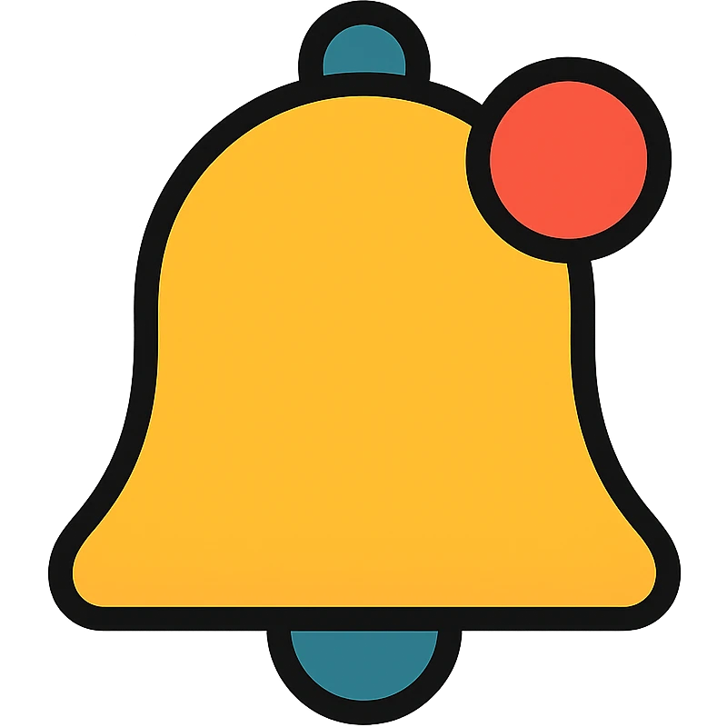 bell icon, with notification dot, modern icon style emoji
