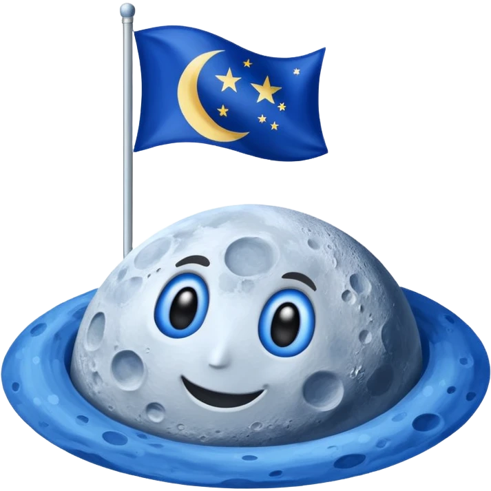 флаг расположенный на луне на которой написано Majestic  emoji