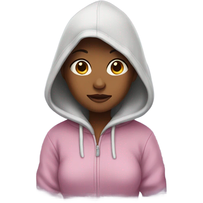 girl wearing a cozy hoodie  emoji