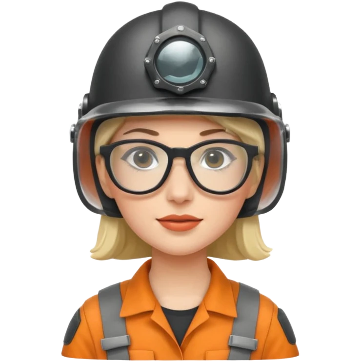 woman wearing raiding helmet and glasses emoji