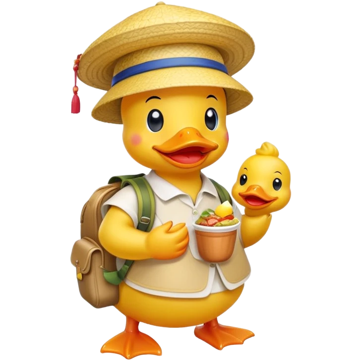 rubber duck with thai food traveling emoji
