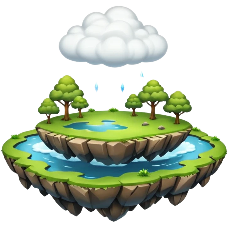 Flying Island, cloud around emoji