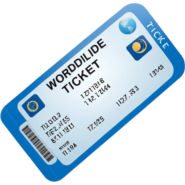  a flight ticket that says "worldwide ticket" emoji