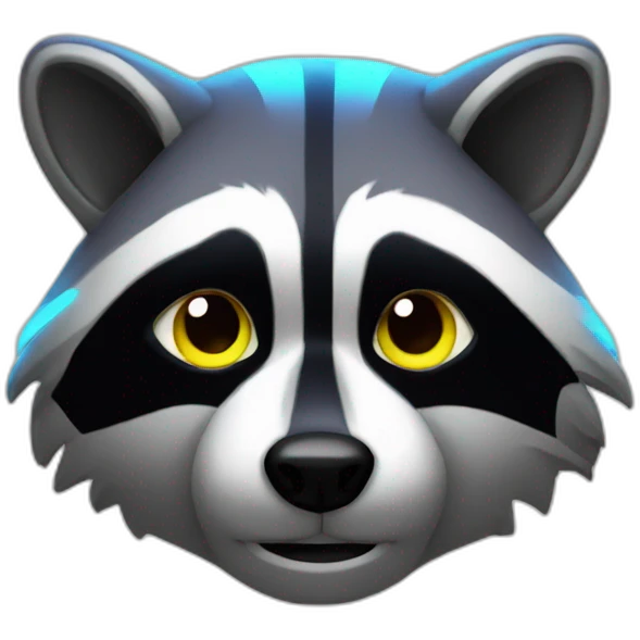 neon raccoon emoji