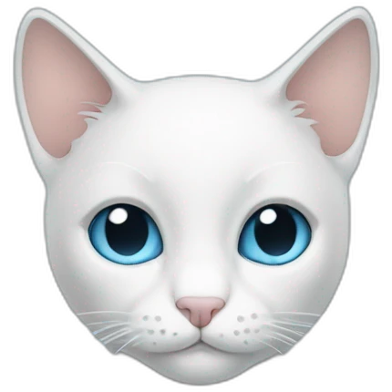 Cat white wearing black sweater sky blue eyes  emoji