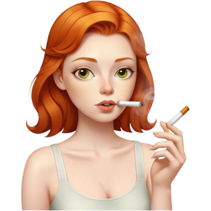 Ginger girl smoking cigarettes emoji