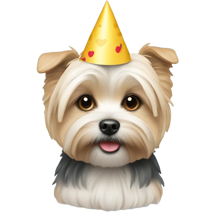  This morkie with party hat emoji