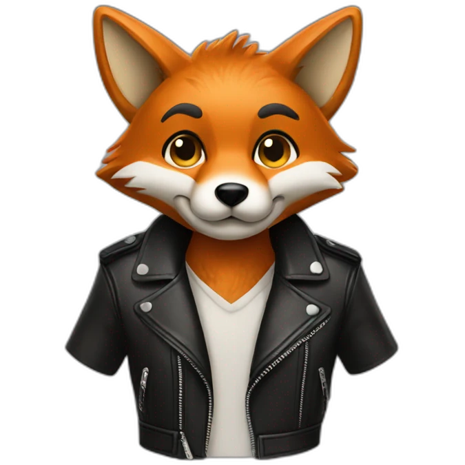 fox with a leather jacket emoji