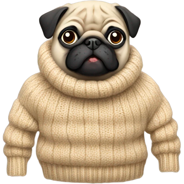 Pug wearing sweater emoji