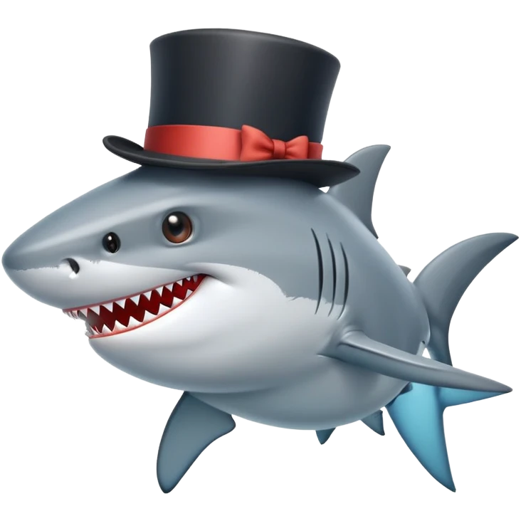 Shark with a top hat emoji