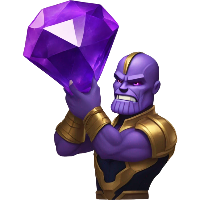Thanos holding purple crystal, iOS emoi style art  emoji