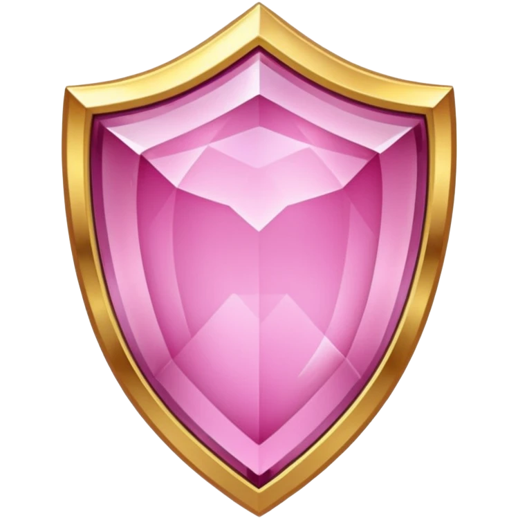 Pink crystal shield golden border emoji