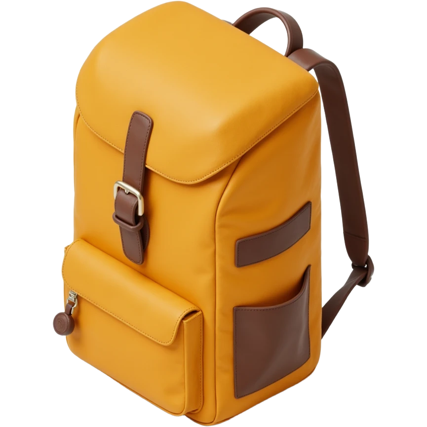 mustard-colored hiking backpack emoji