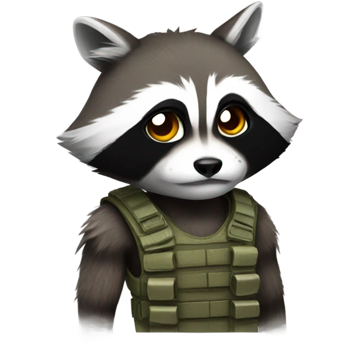 Combat raccoon emoji