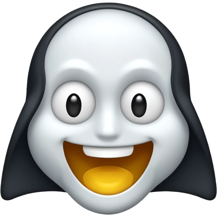 Emojis qui rigole fusionné avec l’emojis fantôme  emoji