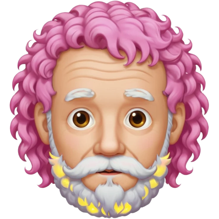 old pink haired curly man with beard emoji