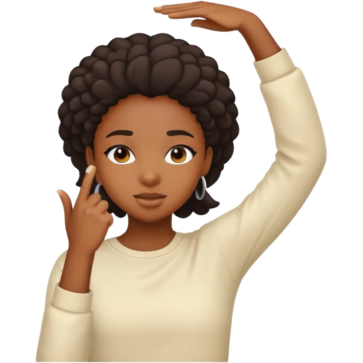 a black girl dabbing  emoji
