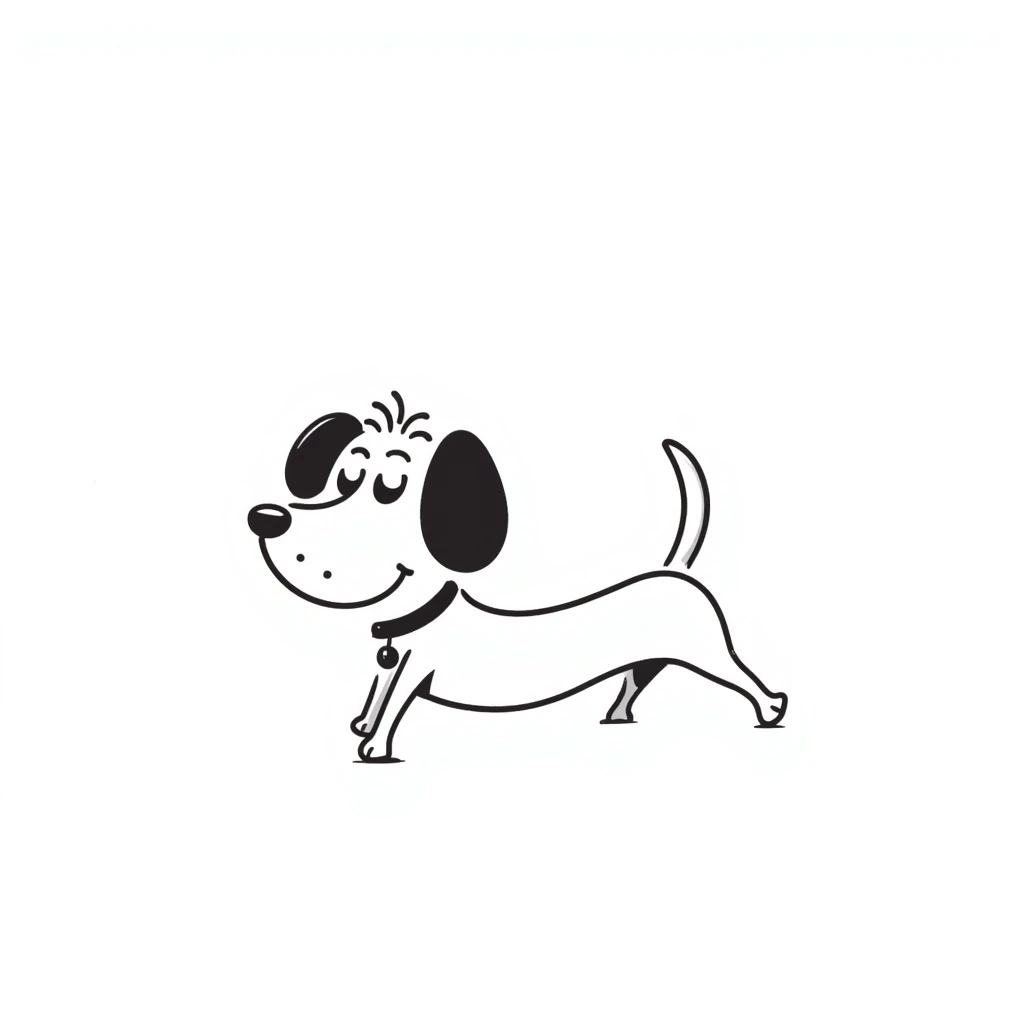 köpek, el çizimi siyah doodle tarzı emoji