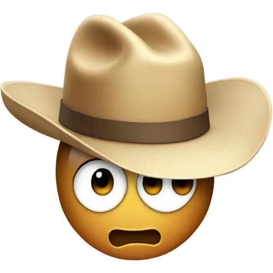 Apple wearing cowboy hat emoji
