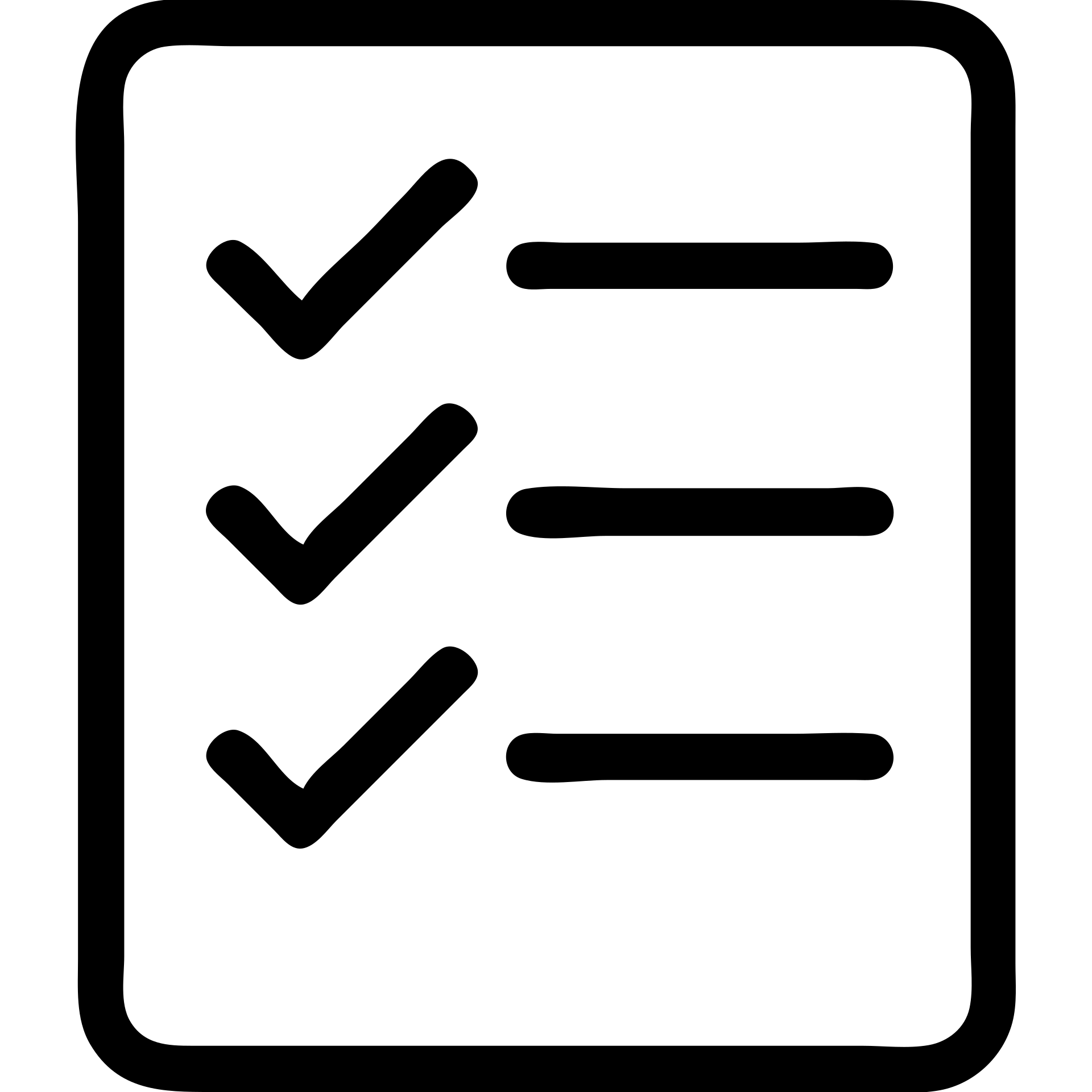 minimalistic bold black-and-white icon of a bold rectangle with three checkmarks and horizontal lines, clean geometric lines, inspired by Netflix UI, square, flat, no gradients, vector style, suitable for dark and light mode emoji