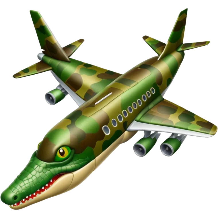 Airplane with crocodile head emoji