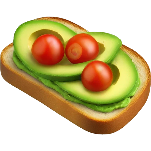 Avocado toast with cherry tomatoes on top emoji