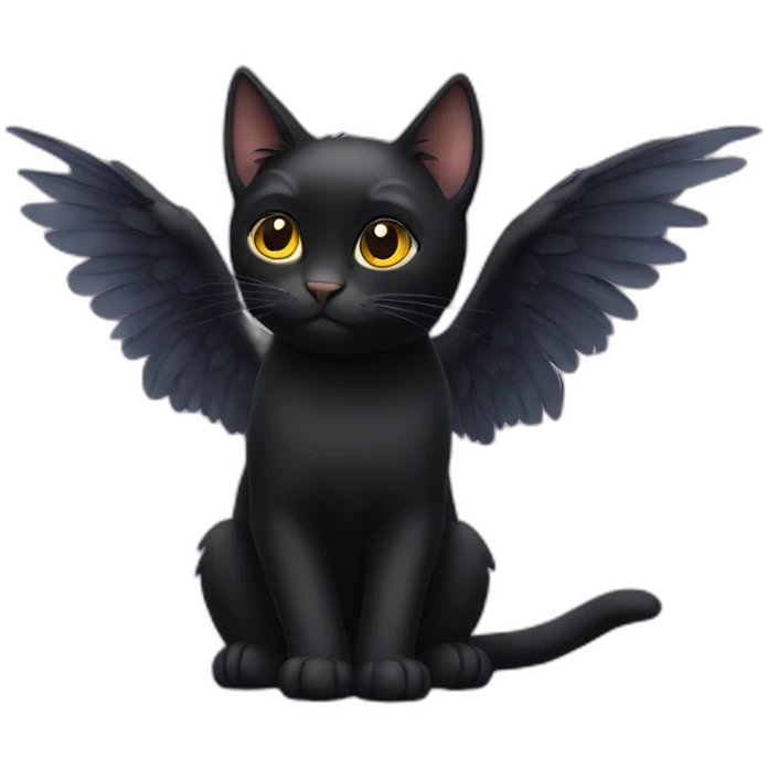 Black Cat with wings emoji