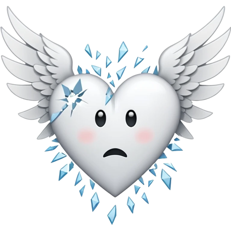 Broken heart white with wingz emoji