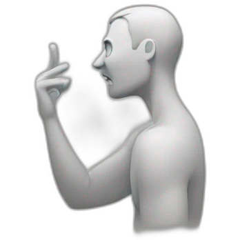 man trying to hear with hand on ear emoji