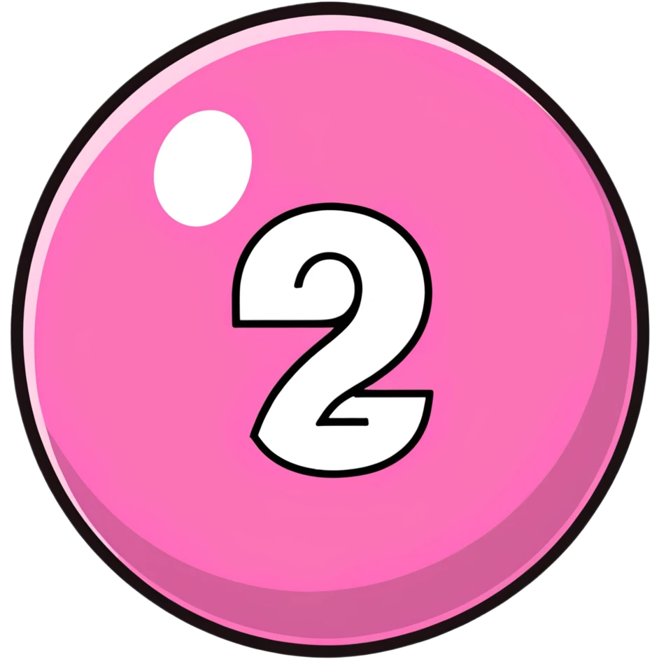 pink billiard ball with the number 23 inside a white circle emoji