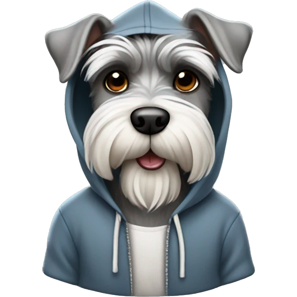 Schnauzer wearing a hoodie  emoji