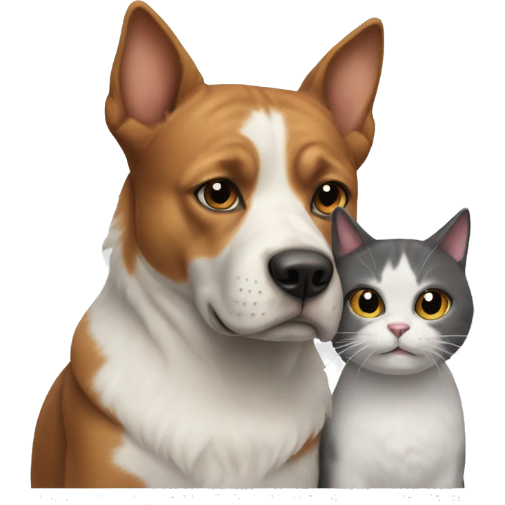 A cat and dog emoji