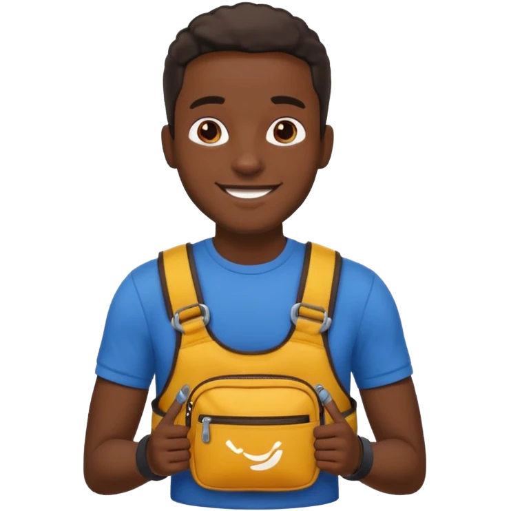 black man with waist bags emoji