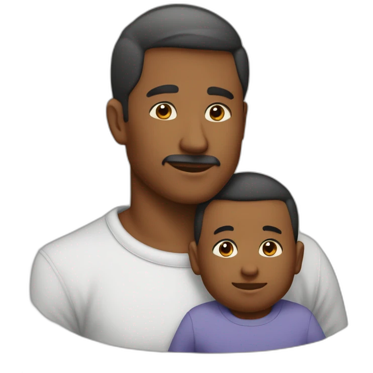 Bébé sur le dos à son père emoji