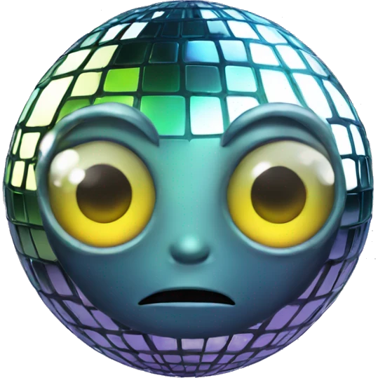 Disco ball alien emoji