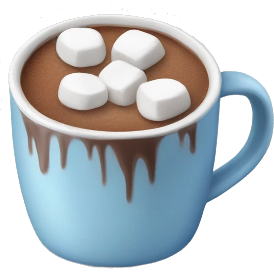 Winter hot coco with marshmallows  emoji