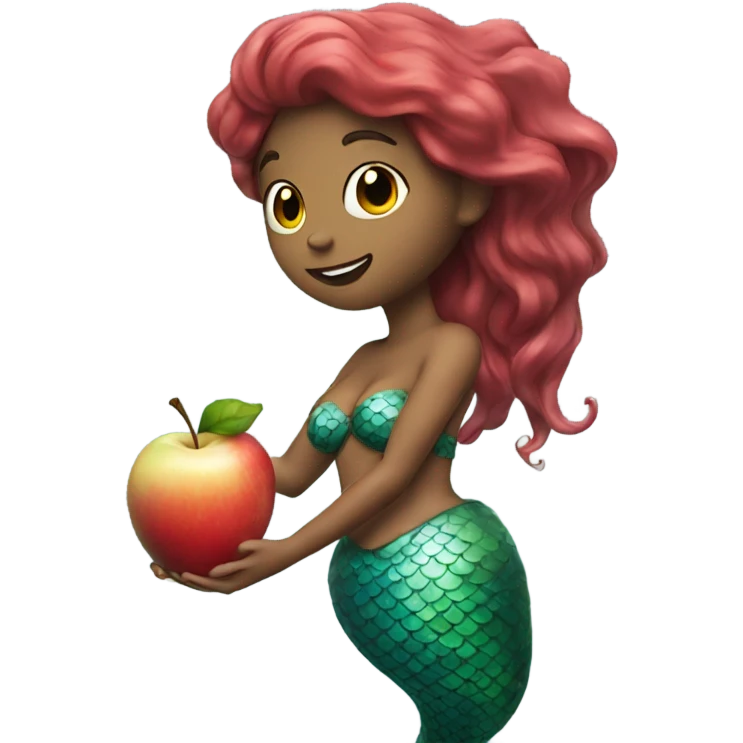 mermaid holding an apple emoji
