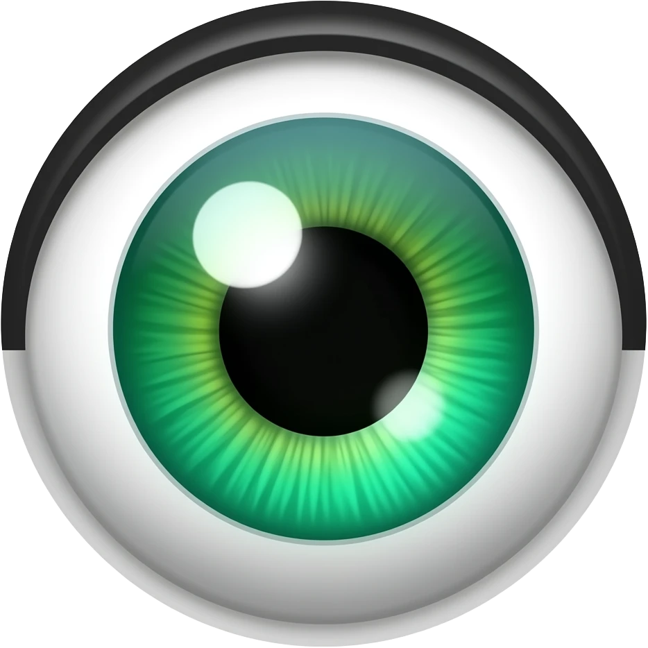 Emoji de ojos verdes pero sin la piel emoji