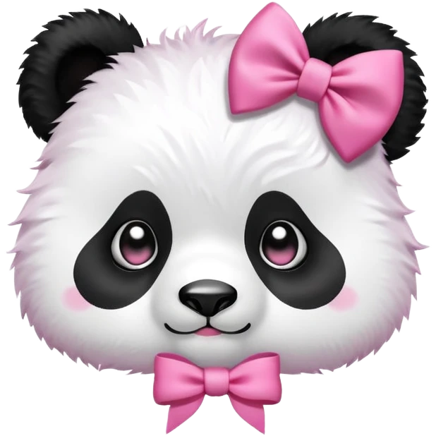 panda with pink hair bow  emoji