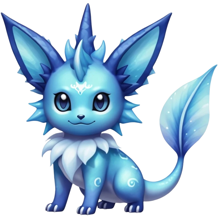 Nebulae Noibat-Vaporeon-Meowstic-Fakémon-hybrid-creature (full body)  emoji