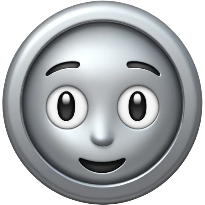 Silver chrome sparkle emoji, iOS emoji style, minimal shape, glossy metallic shine, clean background, smooth lighting emoji