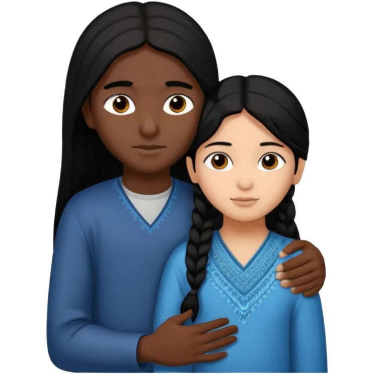 An Afghan girl and Indian boy who are in long distance relationship hug each other from distance. emoji