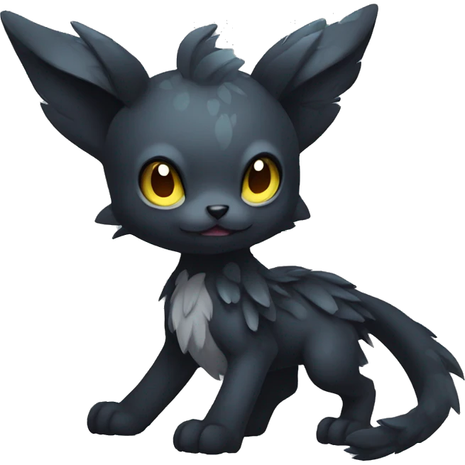 Cute cool fantasy dark-themed animal hybrid Fakemon full body emoji