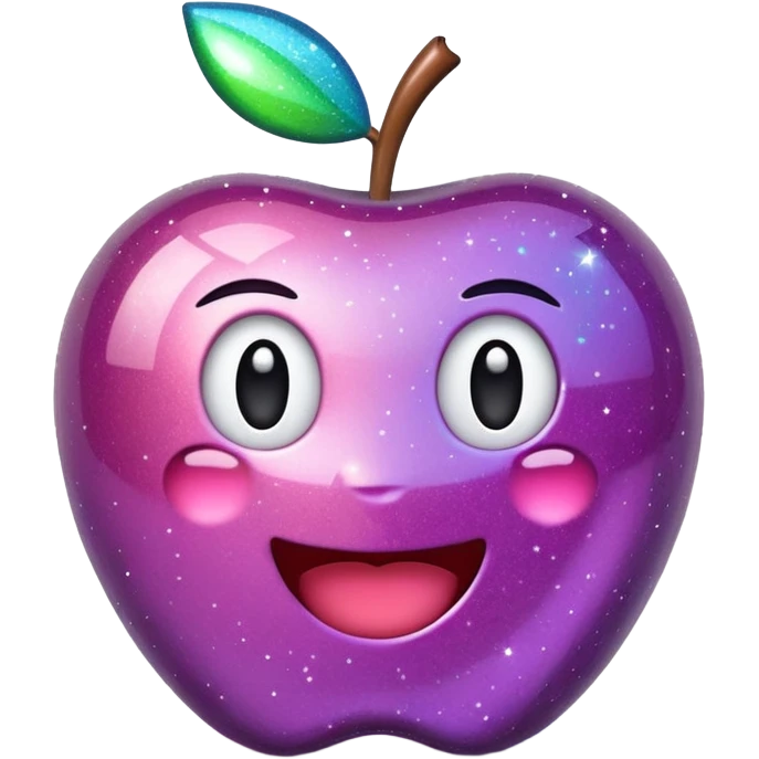 3D Apple-style emoji of scattered glitter, sparkling and shining in multiple colors. Rounded, glossy, smooth, soft shadows, white background.
 emoji
