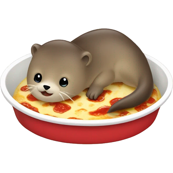 Loutre entrain de manger une lasagne emoji