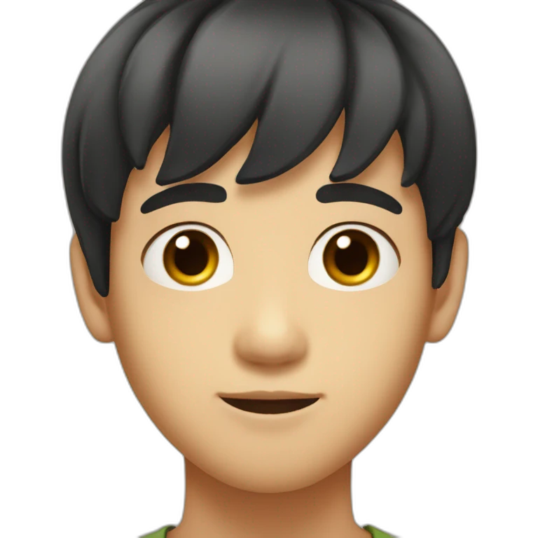 asian boy with bangs-handsome-slightly tanned skin-big eyes emoji